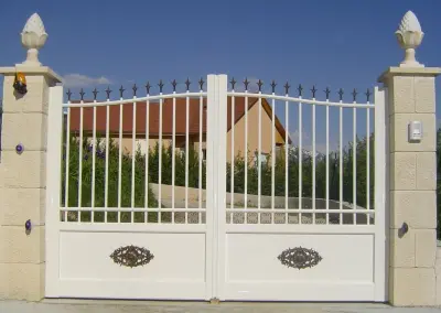 Portail aluminium gris gendarme alu alsace r1