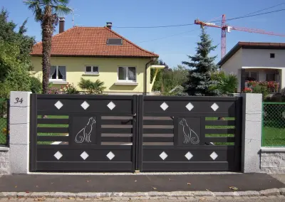 portail gris personnalisable alsace