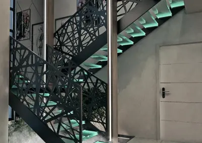 Escalier métallique et aluminium en Alsace kertzfeld 67